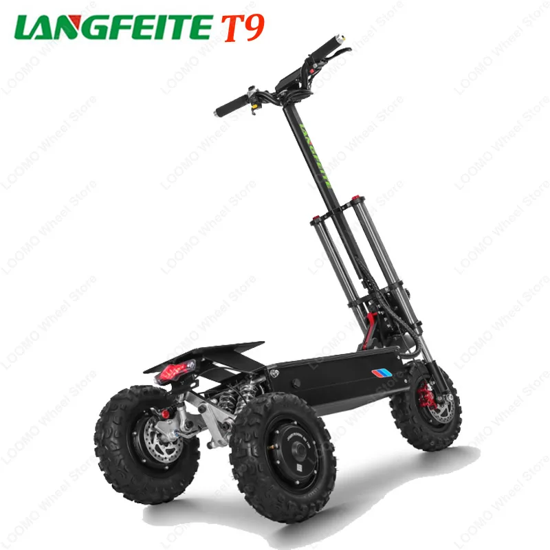 Original LANGFEITE T9 60V 31Ah 5400W Motor 3 Wheels Off Road 11inch Tire 3 Motor High Speed Hydraulic Brake Electric Scooter