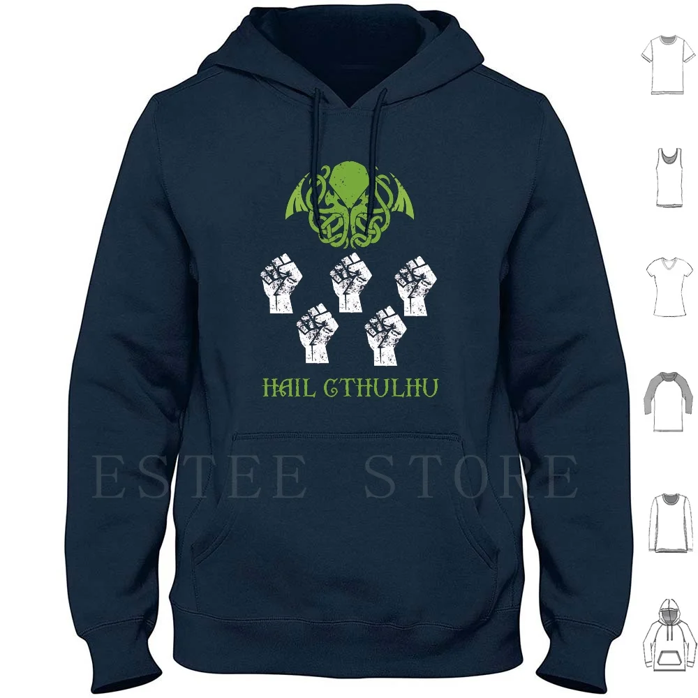 Hail Cthulhu Hoodies Long Sleeve Hail Cthulhu Hail Cthulhu Hp Call Of Cthulhu Tentacles Cthulu Necronomicon