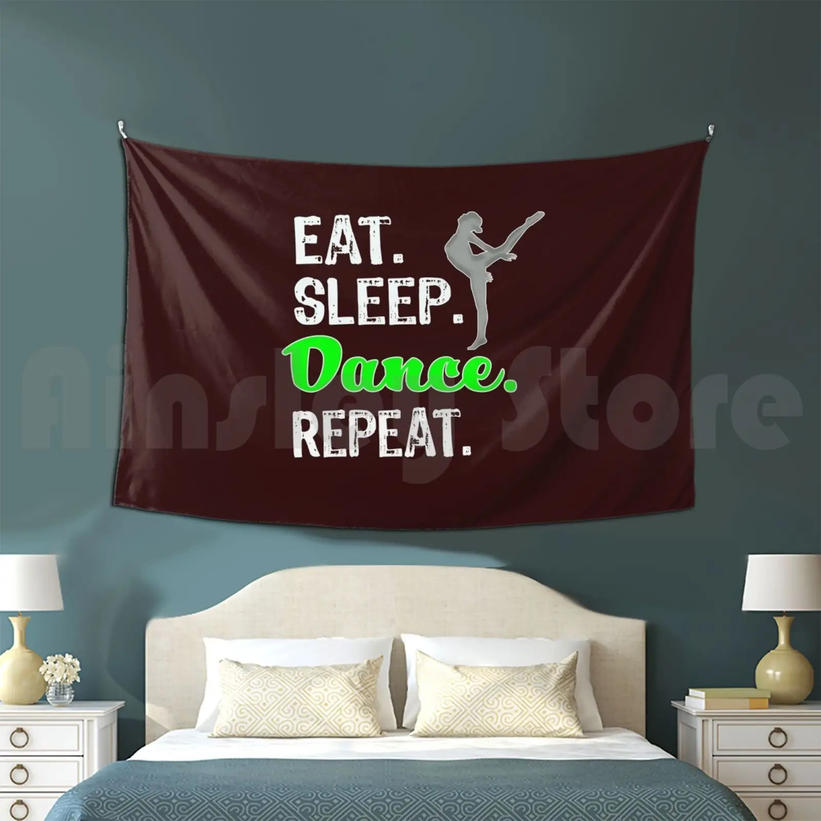 Awesome Eat Sleep Dance Repeat Gift For Girls Customized Tapestry Best Dance Cheer Cheerleader Gift