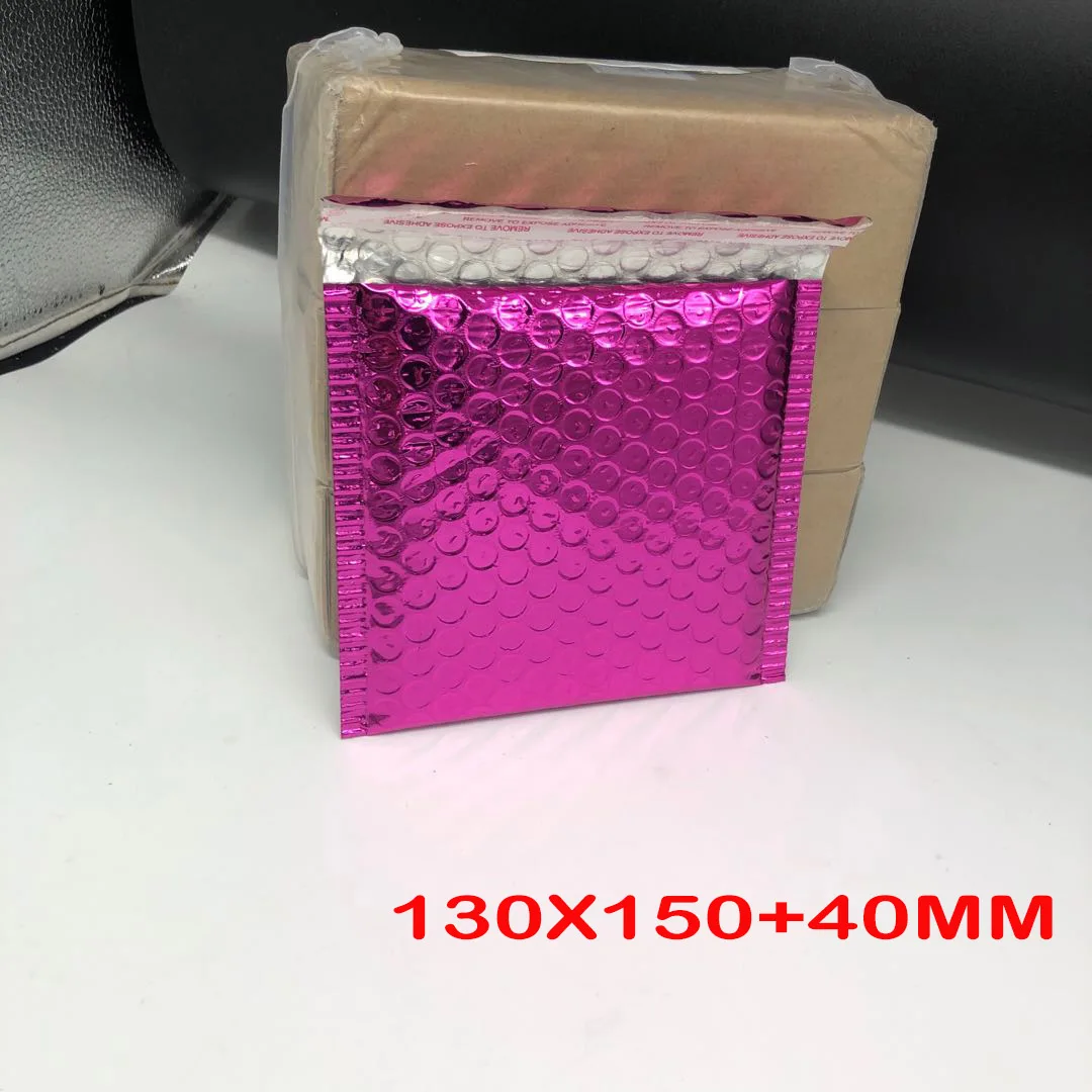 Sobres de burbujas acolchados para correo, bolsas de mensajería impermeables, color rosa y rojo, 10 unidades