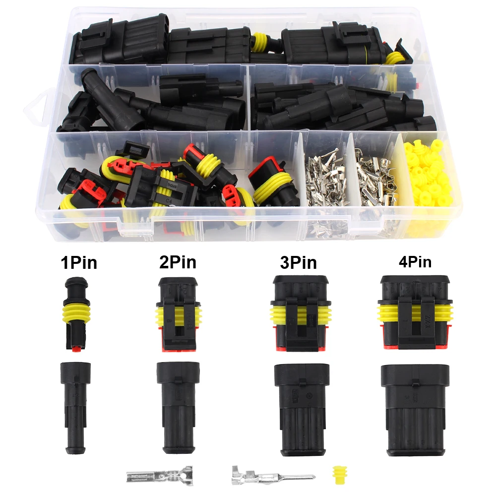 

1-4 контактный разъем, автомобильная проводка, электрический провод, разъемы, комплект для автомобиля, мотоцикла, яхты, уплотнительная розетка, автомобильный припой, провод