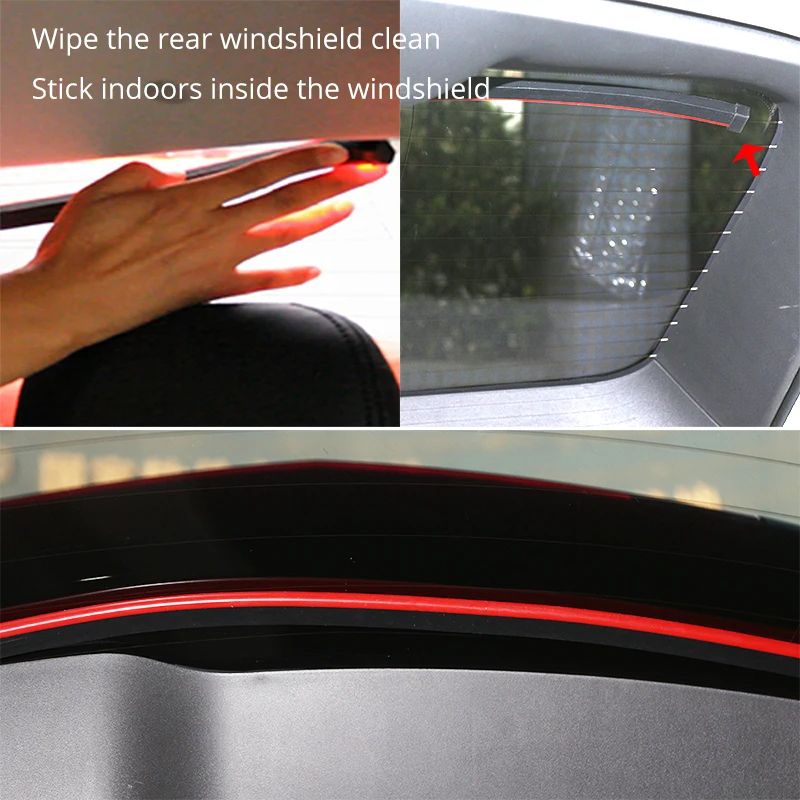 100CM Red Third Brake Light Led Stop Signal Strip Car Additional Brake Lights 12V Flexible Rear Window Safety Warning Lamp