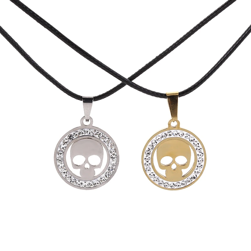 Stainless steel Jewelry Crystal Charm Hot Cakes Super Hero Character Skulls Punisher Pendant Necklace