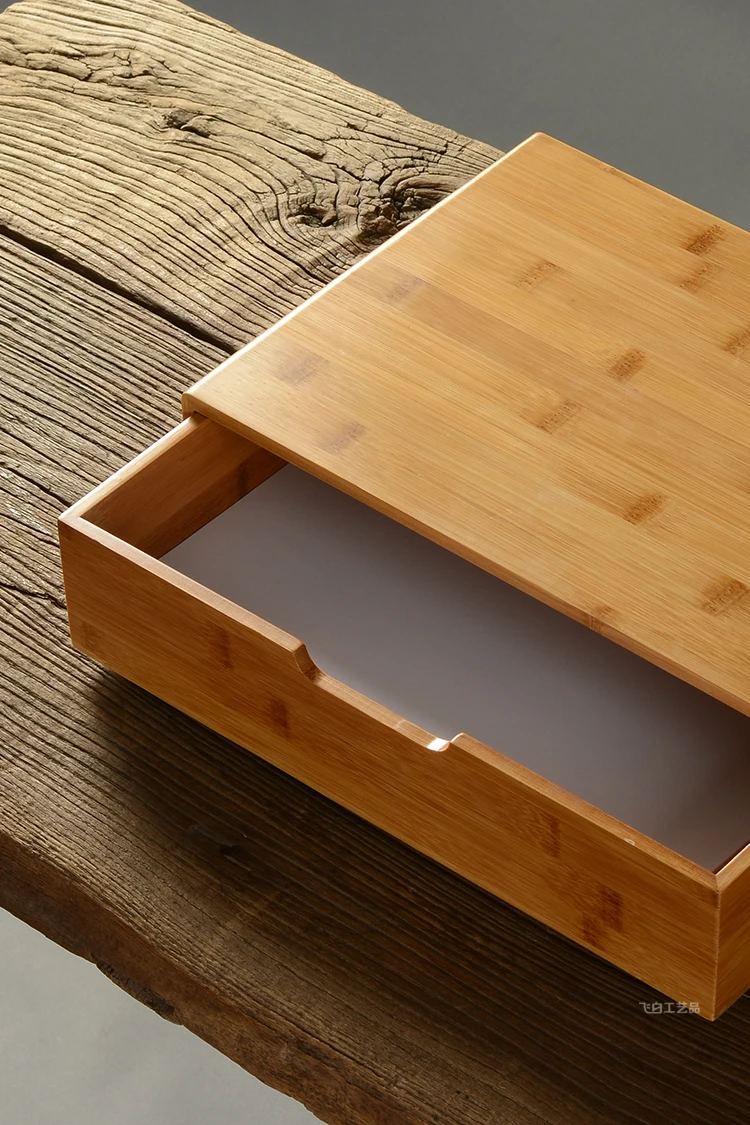 Large Bamboo Box, Desktop Paper Storage, Gift Box, Handmade, High Quality, Square, Jewelry Organizer, Display, 36cm, 23cm, 9cm