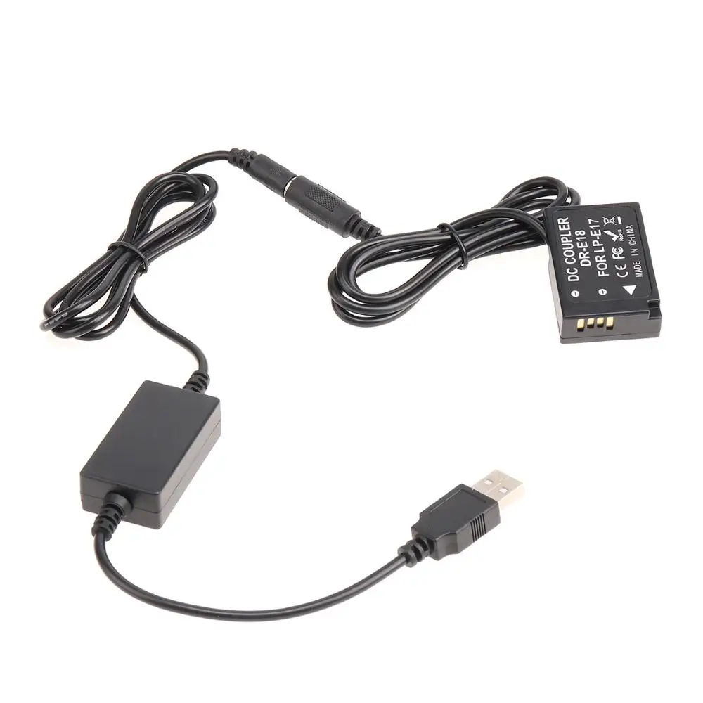 FOTGA LP-E17 imitacja baterii DC łącznik 5V 2A kabel USB do Canon EOS RP 77D 200D 750D 60D 800D