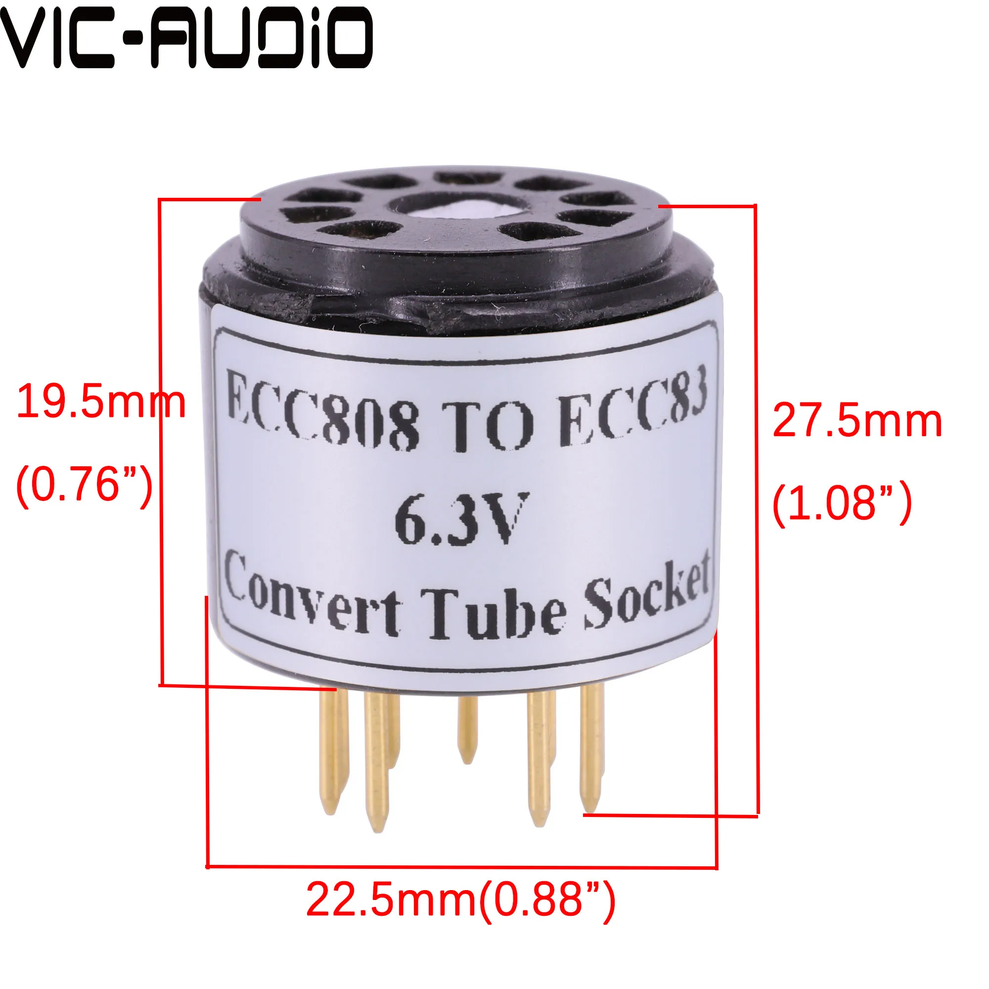 1PC ECC808 ECC83 ECC82 12AX7 12AU7 12AT7 6.3V หลอดสูญญากาศเครื่องขยายเสียงวินเทจ DIY HIFI Audio หลอดสูญญากาศอะแดปเตอร์เต้าเสียบ converter
