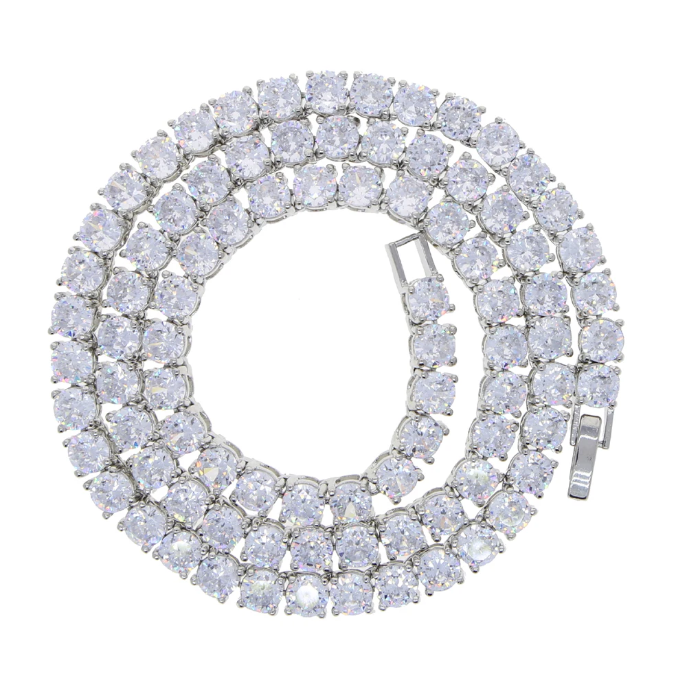 New Hip Hop Iced Out Bling Cubic Zirconia 5mm Tennis Chain Necklace Gold Silver Color 5A CZ Choker Fashion Men Women Jewelry