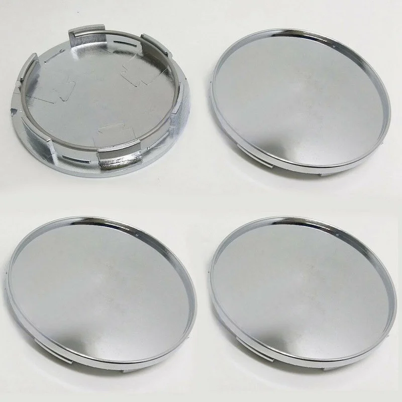

4Pcs Chrome Silver Auto Wheel Center Covers No Logo 68mm Hub Decor Protect Caps Replace Car Accessories Universal Exterior Parts