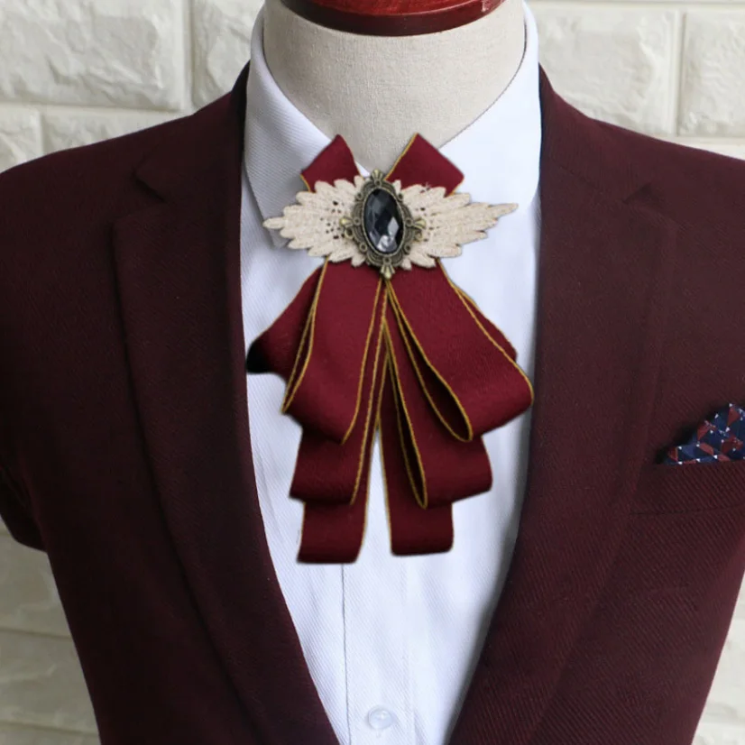 

Classical Bow Tie With Stone Men Women Bowknot Ribbon Tassel Cravate Host Groom Man Gift Suit Tiebow Formal Dresses