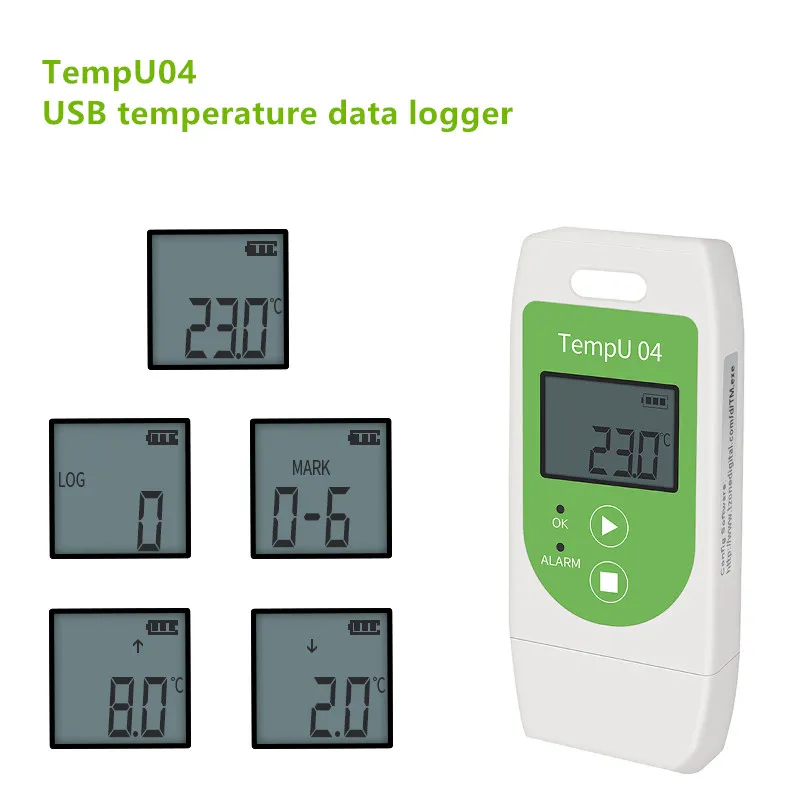 TempU 04 USB Temp Data Logger Reusable With 32000 Points Recorder Capacity PDF RH TEMP Data Logger Recording Instrument 30% off