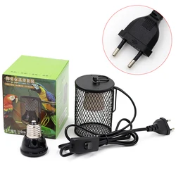 Lâmpada de aquecimento cerâmica infravermelha para Pet, Reptile Light, Emissor de calor para tartaruga cobra leão, EU Plug, Reptile Light, 50W, 75W, 100W