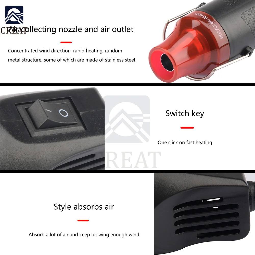 Hot Air Gun Soft Ceramic Heat Shrinkable Tube Heat Shrinkable Film Heat Gun Phone Repair Tool 300W 220V