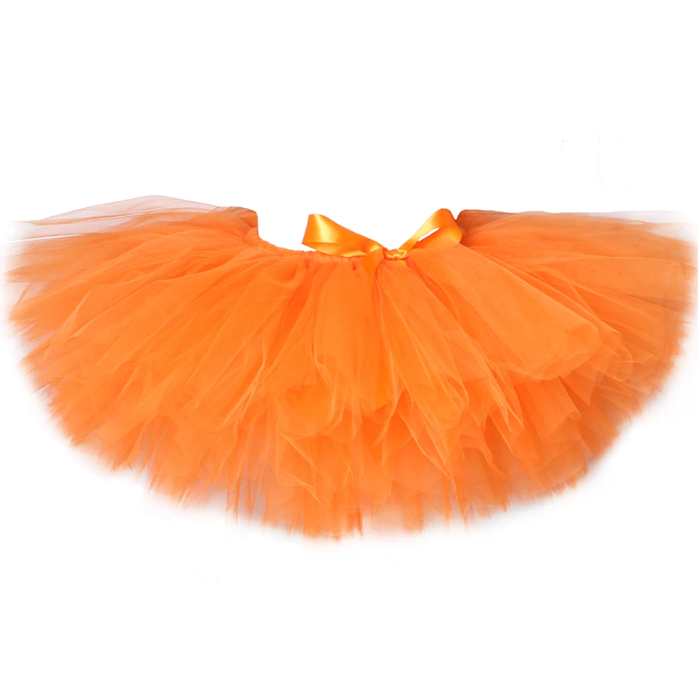 Orange Girls Tutu Skirt Fluffy Ballet Dance Skirts for Girls Children Tutu Kids Tulle Pettiskirt Birthday Party Baby Girl Skirt