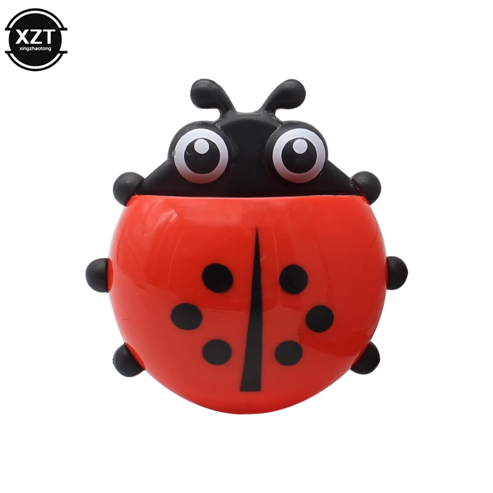 Ladybug Animal Insect Toothbrush Holder Bathroom Cartoon Toothbrush Toothpaste Wall Suction Holder Rack Container Organizer 1PC