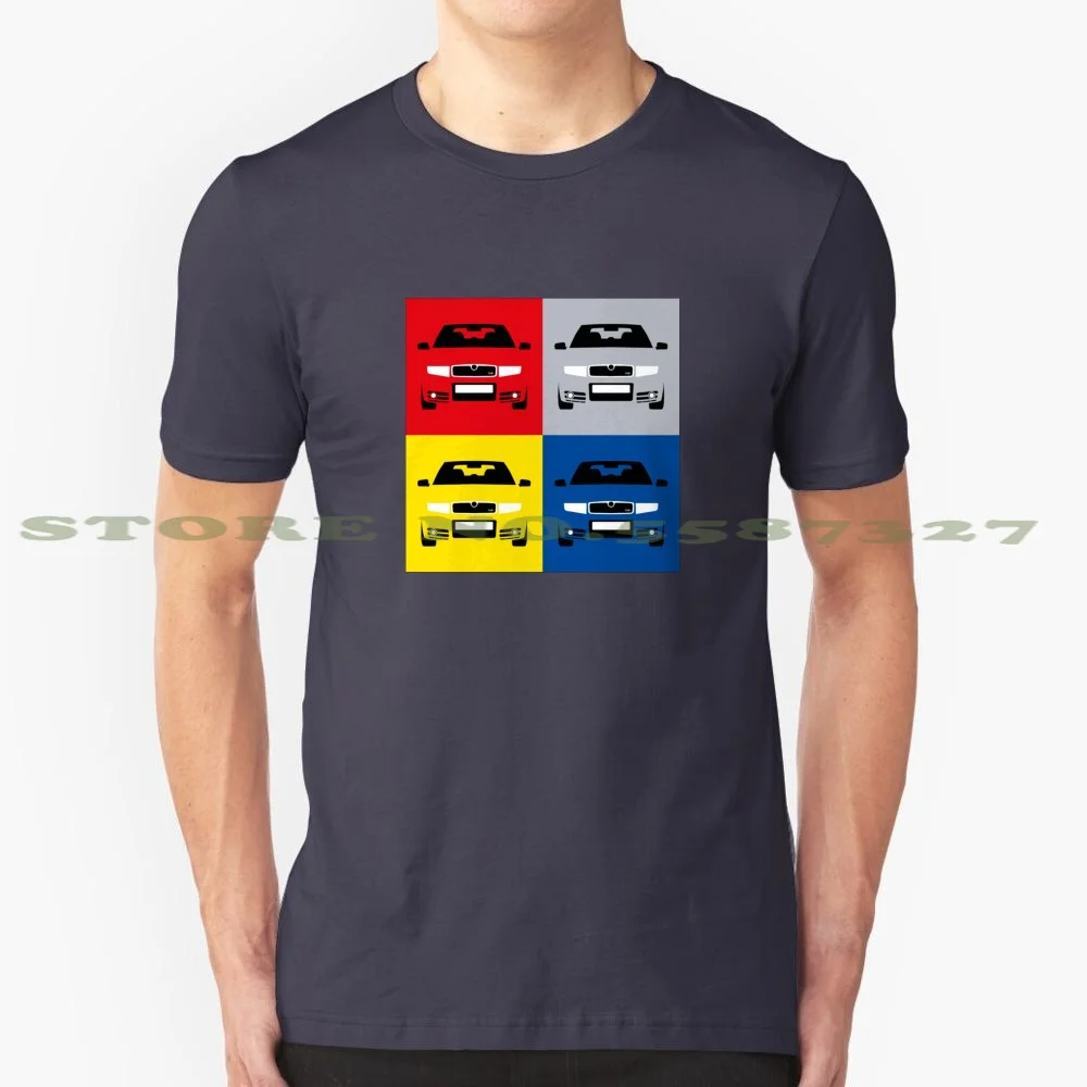 Skoda Fabia Vrs Mk1-Coloured Squares 100% Cotton T-Shirt Fabia Vrs Octavia Turbo Vim Mark1 Mk1 Rally Sports Fan Owner Car Auto