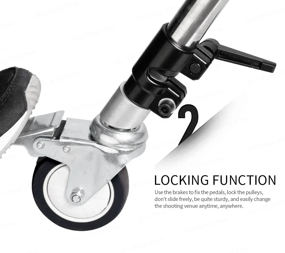 스튜디오 비디오에 적합한 직경 25mm 다리의 라이트 스탠드용 3 팩 회전 캐스터 휠, 내구성있는 금속 구조
