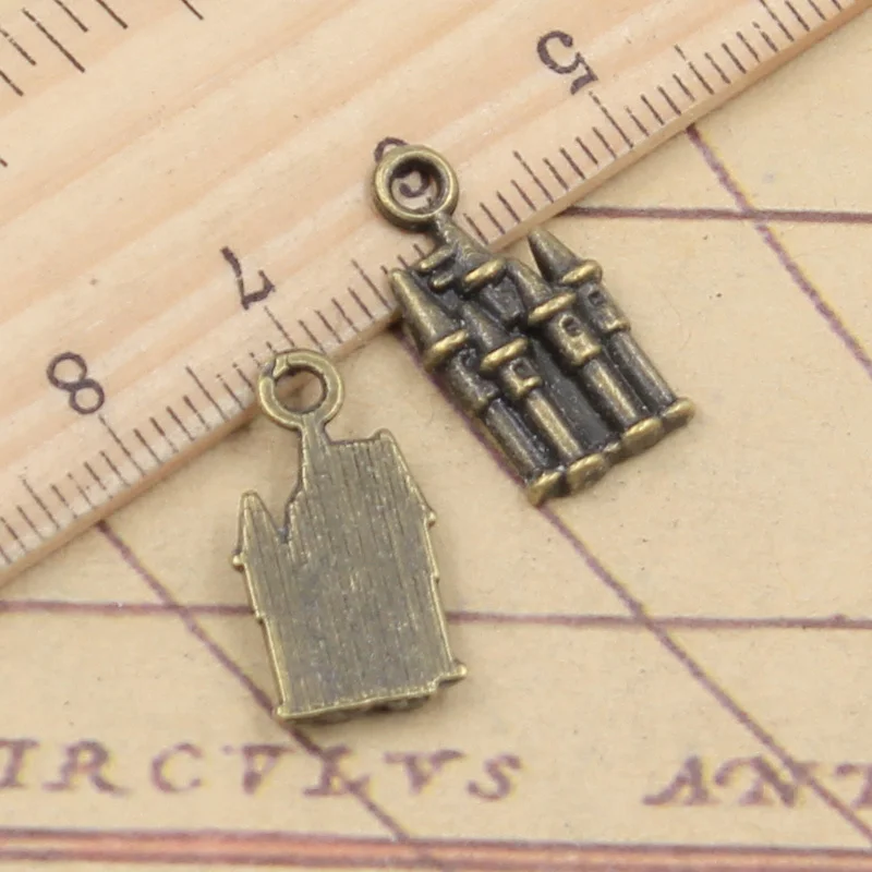 20pcs Charms Castle Chapel Cathedral 19x10mm Tibetan Bronze Silver Color Pendants Antique Jewelry Making DIY Handmade Craft