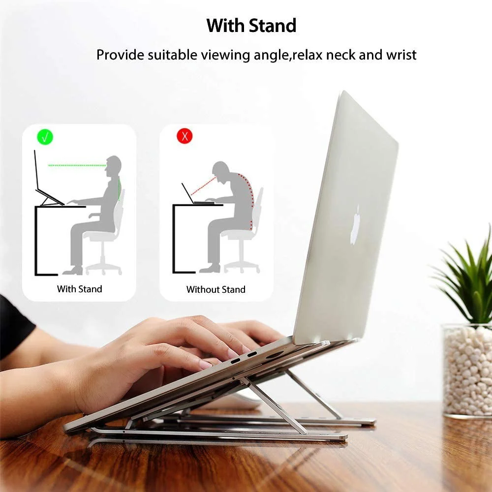 

Universal Portable Aluminum Portable Stand Foldable Notebook Stand Macbook Air Pro Hp Adjustable Laptop Tablet Stand Bookshelf