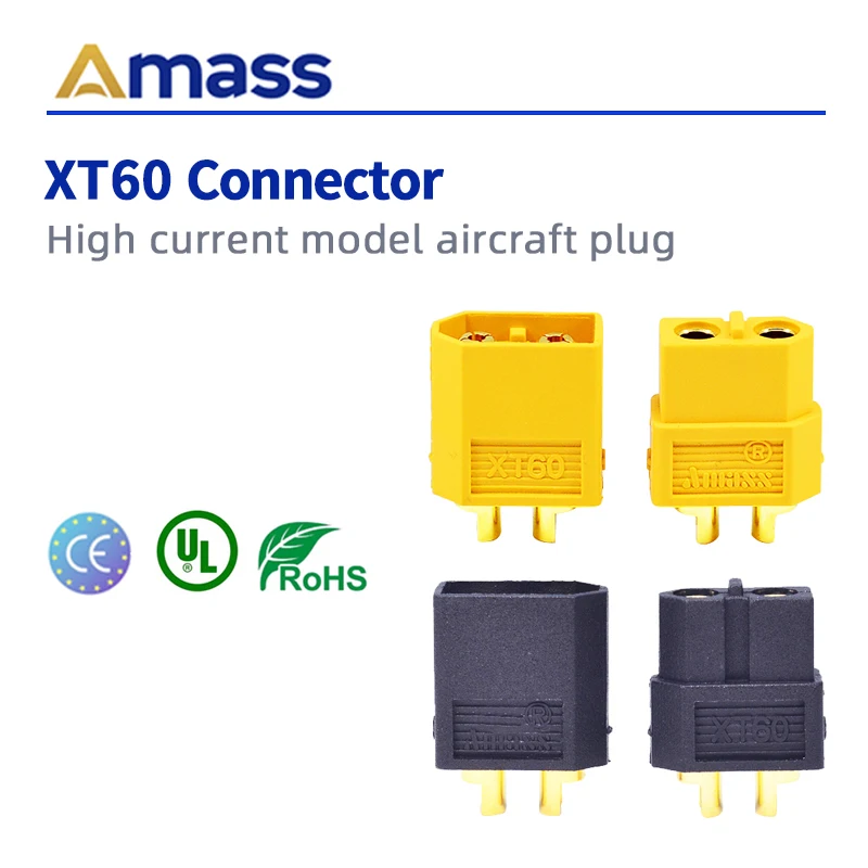 Authentic Amass Classic Patent Certified XT60 Male and Female Gold Plated High Current Airplane Model Plug Connector