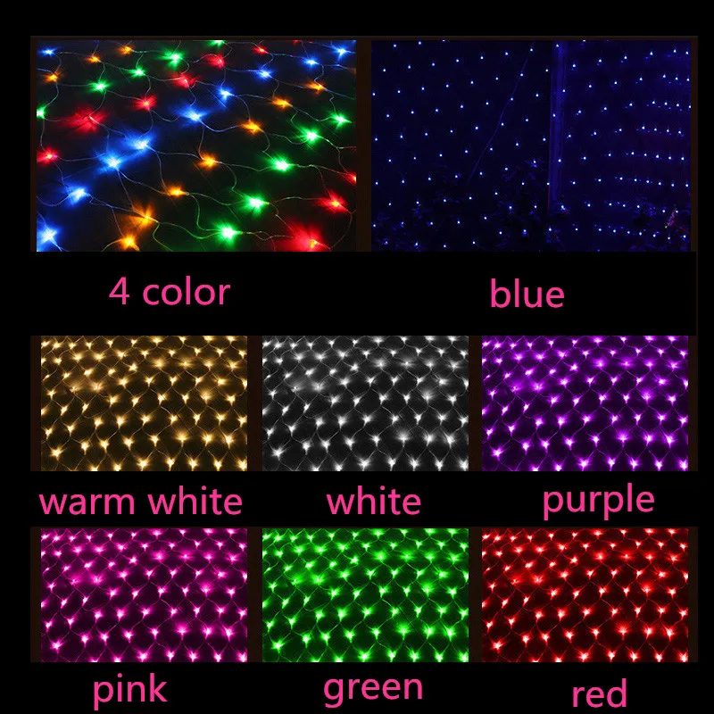 8 Modes 110V/220V Led Net Mesh String Light Xmas Lights Garden Wedding Party Vakantie Verlichting Festival led Decoracion Waterdicht