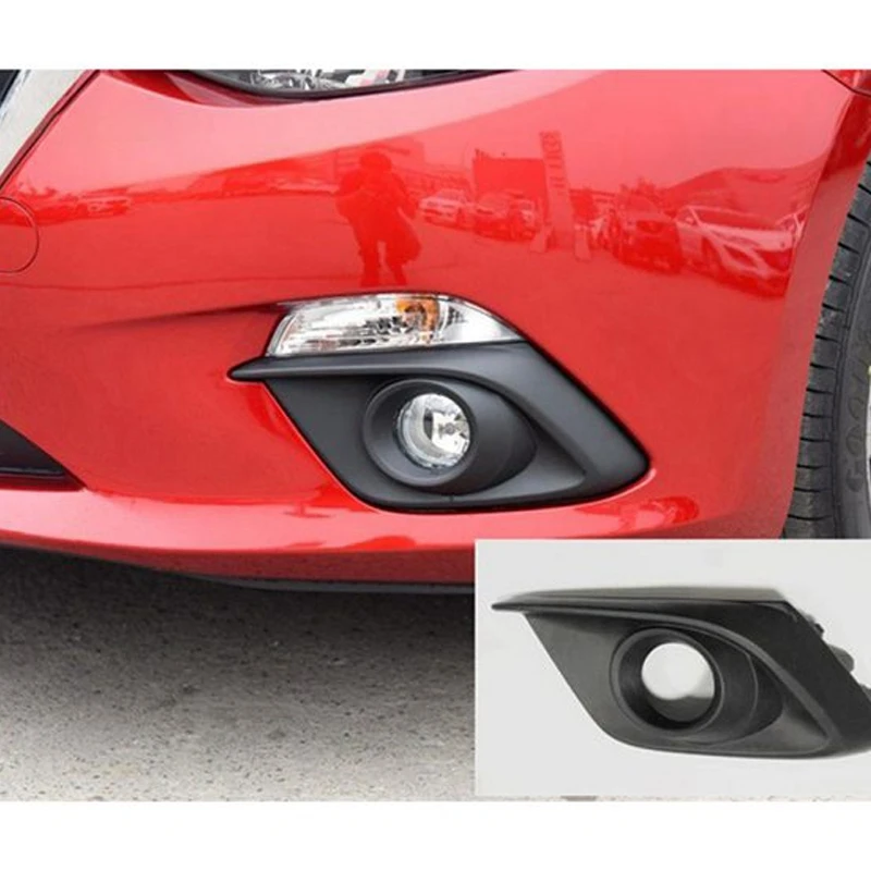 Car Front Bumper Fog Lamp Frame, Front Fog Lamp Cover, Fog Lamp Grille Trim for Mazda 3 Axela 2014 2015 2016