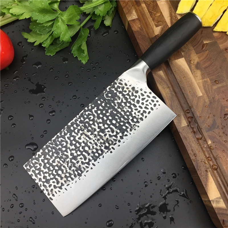 Chef Knife Stainless Steel 8 inch Chinese Kitchen Knives Meat Fish Vegetables Slicing Knife Super Sharp Blade Rosewood Cleaver