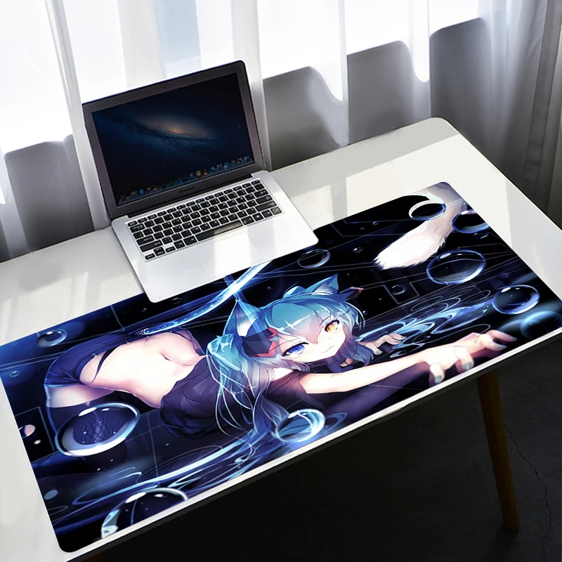 

Computer Accessories Pad Mouse Laptops Gaming Cute DJ Cat Girl Mats Game Xxl Mousepad Gamer Rug Office Mat Deskmat Table Anime