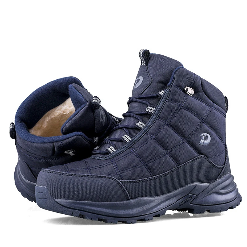 Men Winter Boots 2023 New Thick Plush Snow Boots Men Warm Non-slip Waterproof Winter Shoes Zipper Ankle Boots