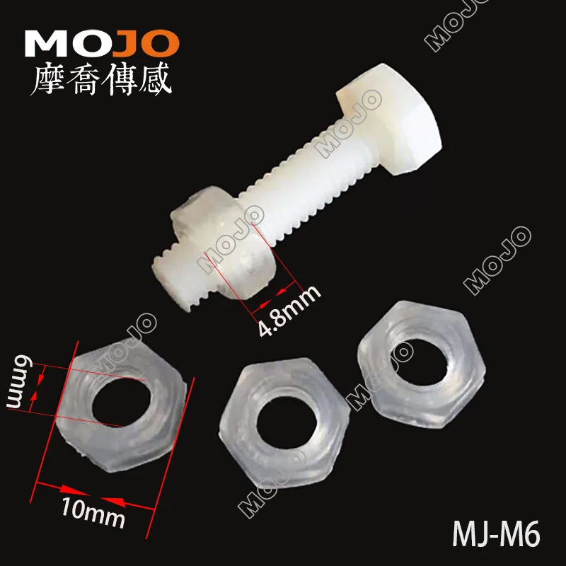 

2020 MJ-M6 M6 Thread PE material plastic nuts (100pcs/lots)