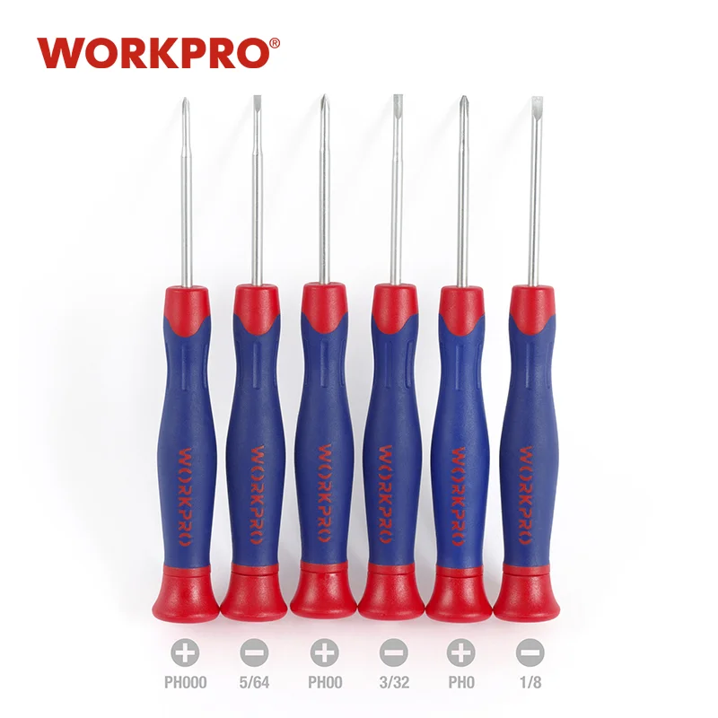 WORKPRO 6PC Mini Precision Screwdriver Set Multi-Function Home Tools for SmartPhone PSP Camera Tablets Repairing Tool Kits