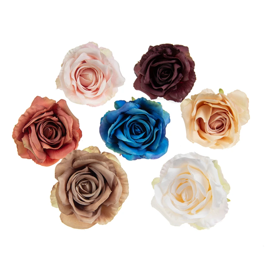 100 Stück Künstliche Blumen Seidenrosen Scrapbook Brautaccessoires Ausverkauf Hochzeit Heimdekoration Weihnachtsgirlande Blumenwand – Detail 7