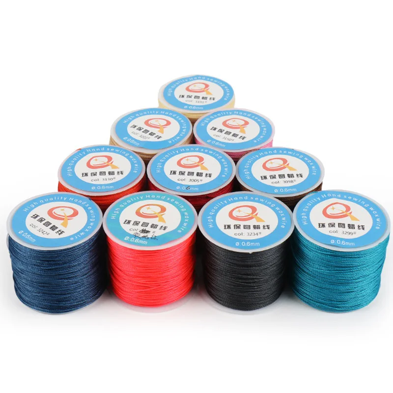 0.6mm Round Line Stitching Thread Waxed Cord Wax String for Leather Craft Sewing DIY Jewelry Making