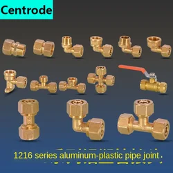 Tubería de aluminio-plástico 1216, Unión de rosca de 1/2 pulgadas, accesorios de cobre, junta de calentador de agua solar para el hogar, codo de válvula de bola de tres vías