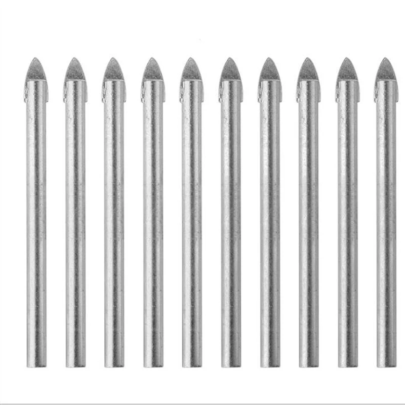 10 pezzi punta da trapano in vetro s 6mm punta da trapano triangolare in metallo multifunzione punte per piastrelle diamantate in metallo duro da parete apri foro in ceramica