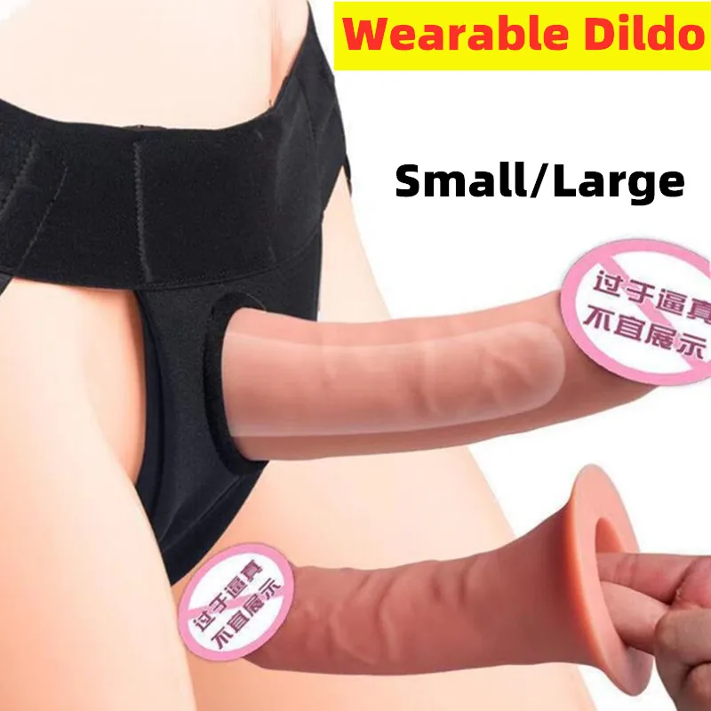 Wearable Big Dildo Panties Strap On Realistic Dildo Dick Cock Penis Sleeve Adult Sex Toys For Women Men Lesbian Masturbation