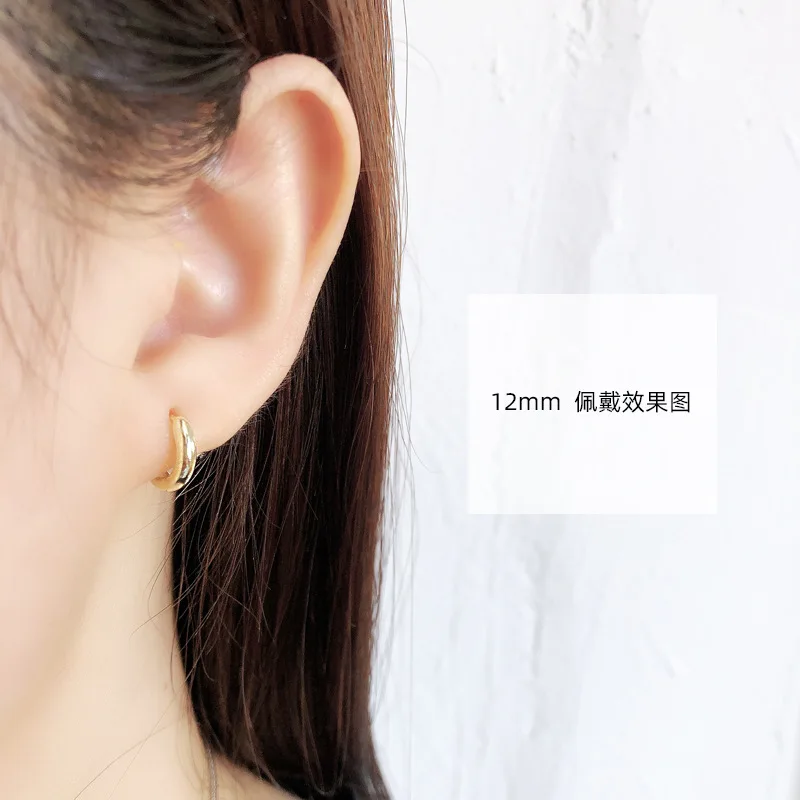 La Monada 10 12 14 18mm Korean Hoop Earrings For Women Silver Trend Female Plain Silver 925 Earring Jewelry For Women Ear