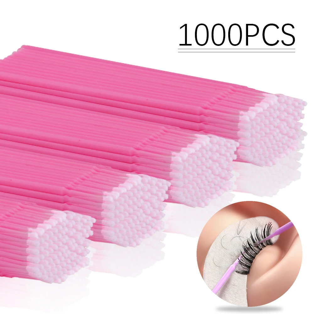 500/1000pcs Microbrush Disposable Brushes Eyelash Extension Lash Removing Cleaning Cotton Swabs Lashes Accessories Makeup Tools