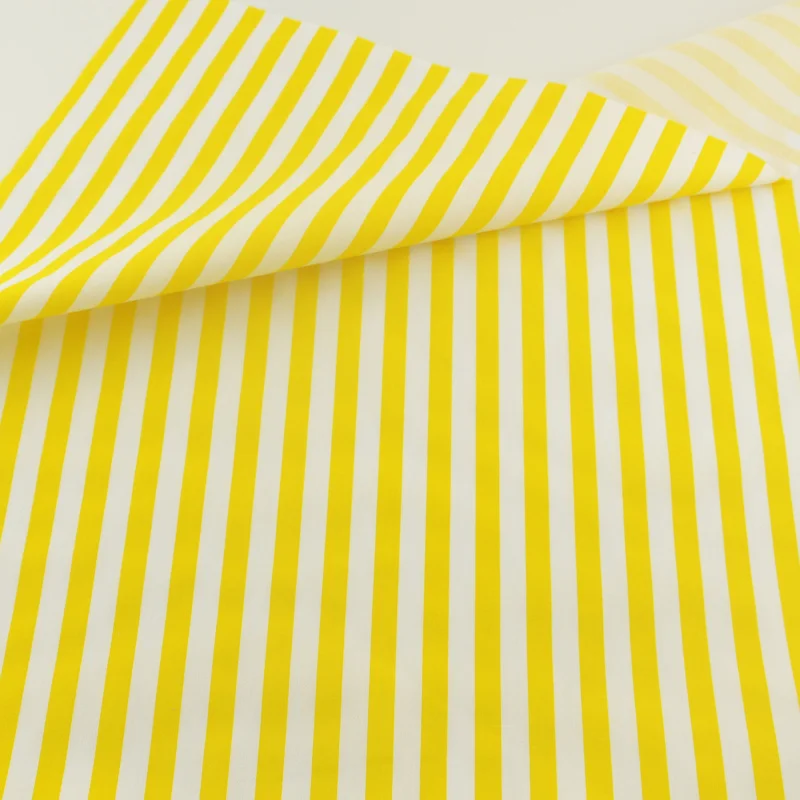 Yellow and White Stripes Designs Cotton Fabric Twill Home Textile Baby Bedding Telas Decoration Scrapbooking Quilting Patchwork