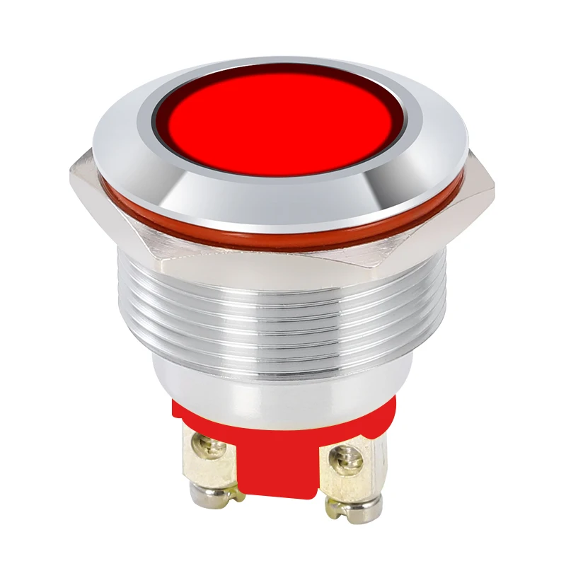 22mm Metal Flat head indicator light  led  indicator red green yellow white blue pilot lamp12v24v220v