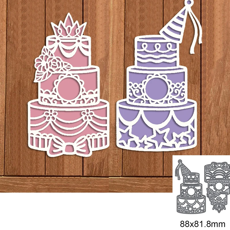 Multi-tiered Birthday Cake  Metal Cutting Dies For DIY Scrapbook Cutting Die Paper Cards Embossed Decorative Craft Die Cut New