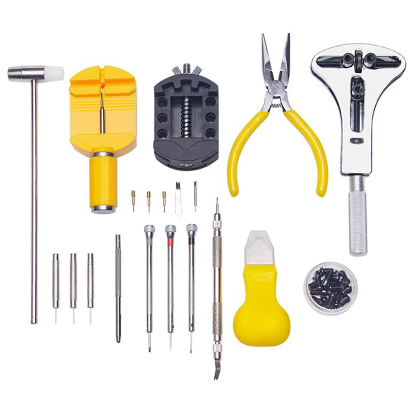 Watch Repair Tool Kit with Carrying Case, Watch Band Link Tool Set, Back Case Opener, Spring Bar, Hammer Tools, 37Pcs