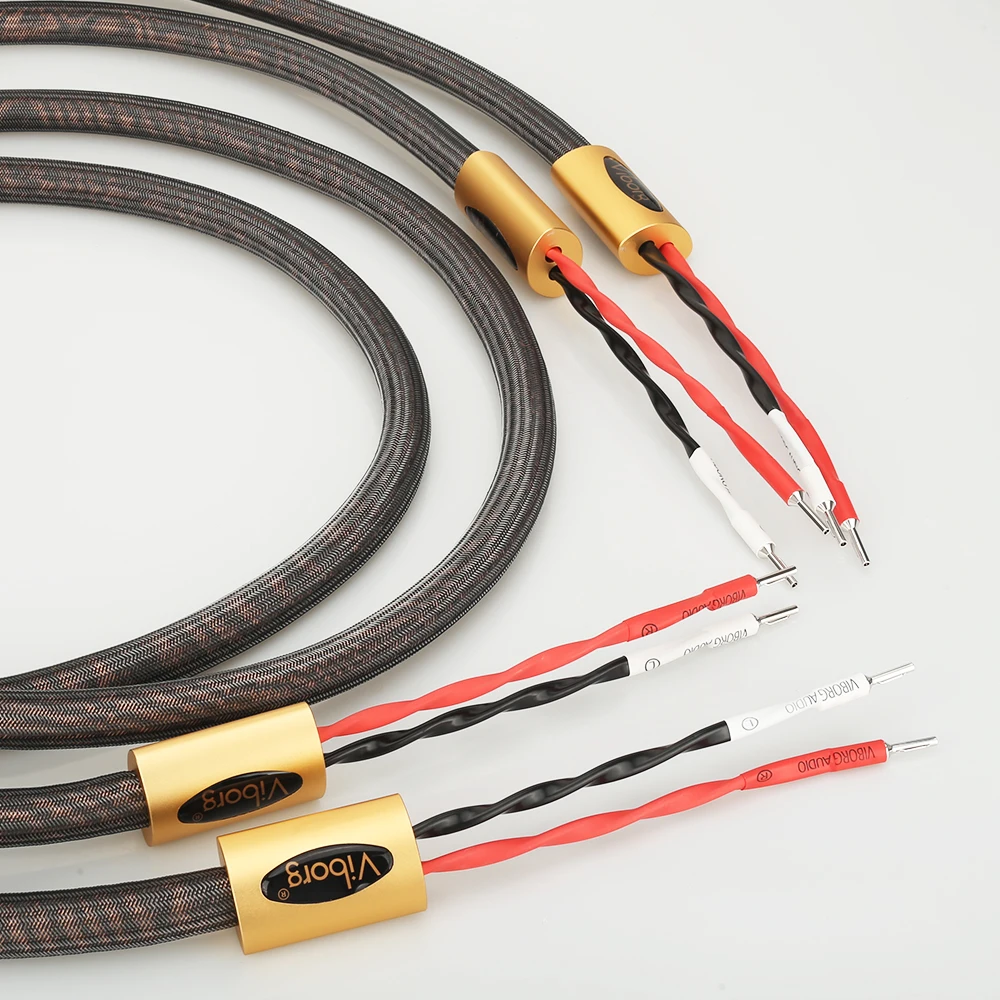 حمى المتكلم سلك نامتسو التوقيع 6N الفضة النقية الصوت كابل المهنية مكبر هاي فاي كابل مع النحاس النقي banan المقابس