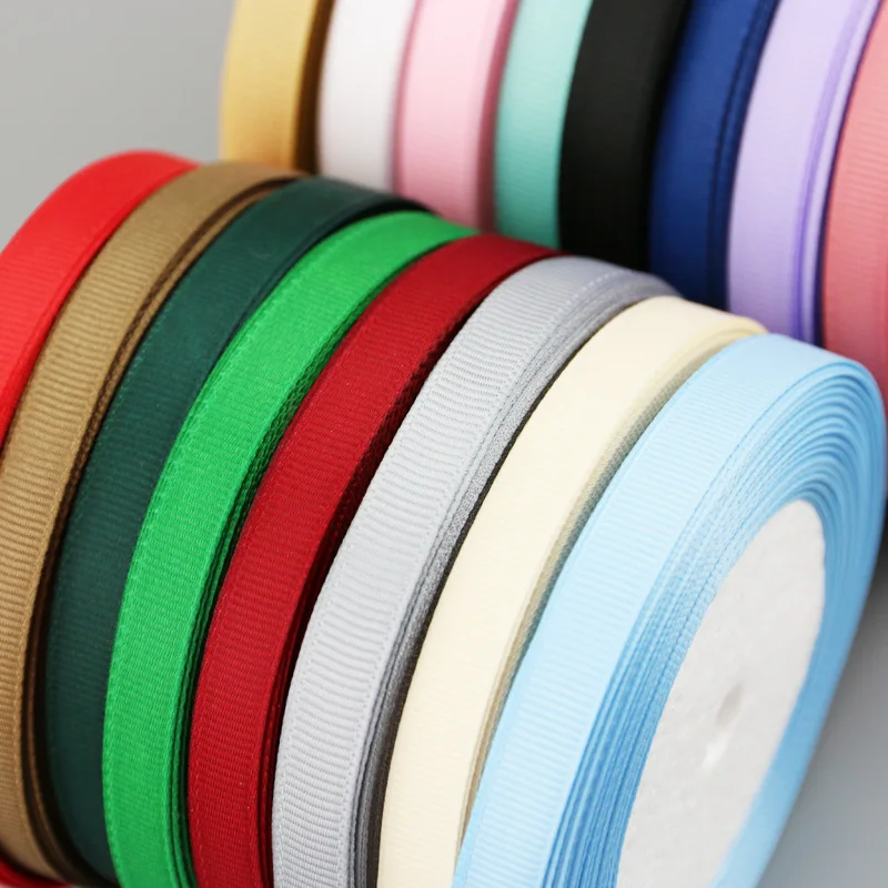 (25 yards/roll) 10mm Width Grosgrain Ribbon Wholesale Gift Wrapping Decoration Ribbons Lace Fabric Handmade DIY