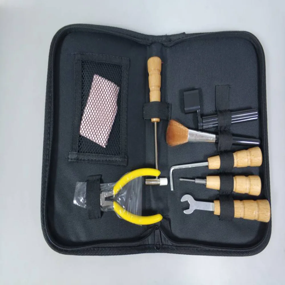 8 Pcs Set Guitar Repairing Maintenance Tools Repair Kit Guitar Accessories Piano Cloth Dust-removing Brush String Reel Hammer