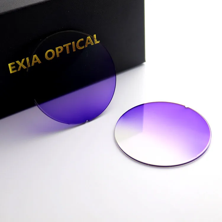 

Фотохромные линзы EXIA Lens X7C серые с градиентом фиолетового оттенка, солнцезащитные линзы SHMC, базовая кривая 2