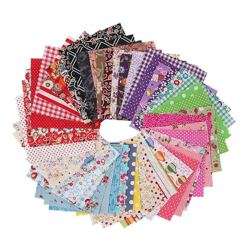 50 kinds of color patchwork fabric 10x10 cm used to sew sewn fabrics, do patchwork, needlework and make accessories