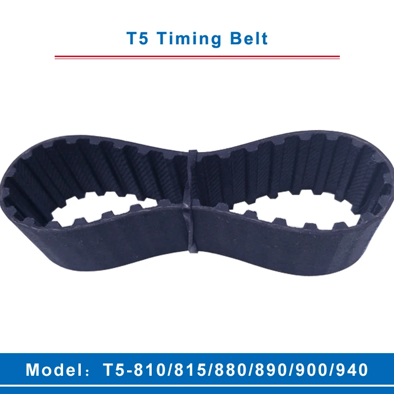 T5 Timing Belt Model T5-810/815/880/890/900/940 Rubber Belt Teeth Pitch 5mm Transmission Belt Width 10/15/20/25/30/35/40/45/50mm