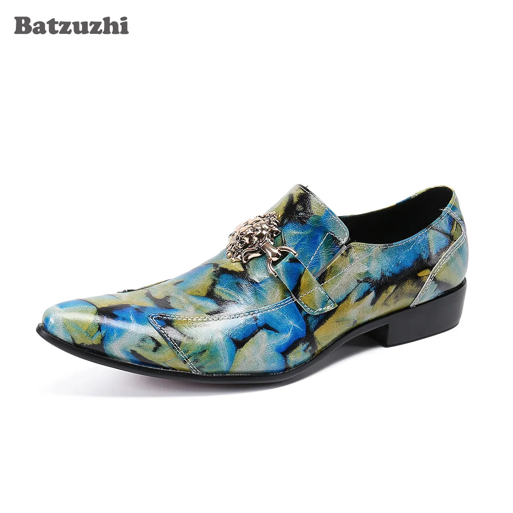 

Batzuzhi Fashion Men's Shoes Pointed Toe Business Leather Dress Shoes Formal Leather Shoes Party Rock Zapatos Hombre, Big Sizes