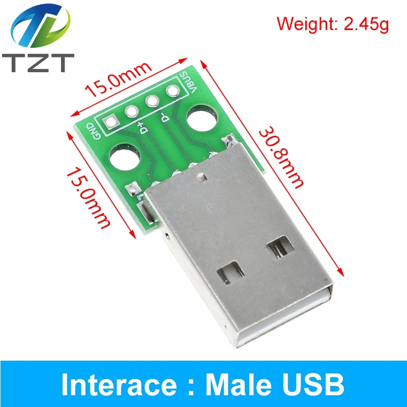 TZT USB-Stecker / MINI MICRO USB auf DIP-Adapter, Buchse 2,54 Stecker B Typ-C USB2.0 3.0 Buchse Konverter – Detail 11
