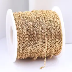 10 Meters Gold Black Stainless Steel 2x2.5mm Link Chains For Jewelry Making Diy Necklace Bracelets Accessories